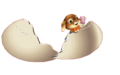 Króliczek uciekający z pisanki